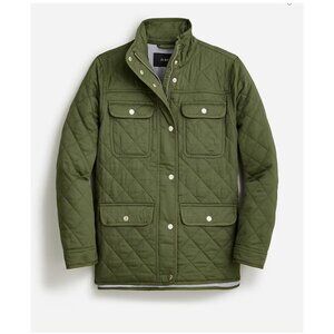 J.Crew Womens New quilted downtown field jacket Green Size S BK002